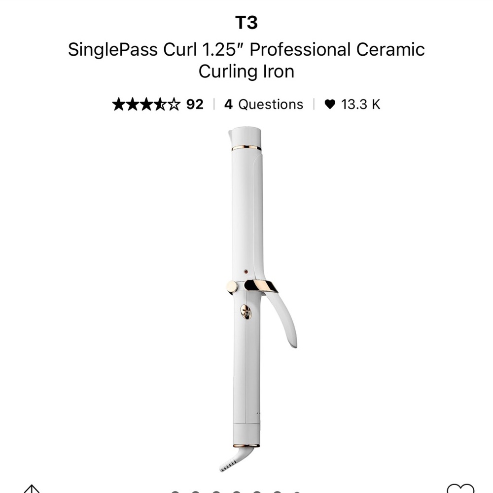 New T3 SinglePass 1.25 Curling Iron